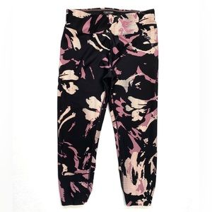 Calvin Klein Performance Wick Women's Black/Pink Capri Legging Ruched Leg Size S